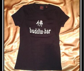 Women T-Shirt Buddha Bar black-silver print, size XS/S,M/L